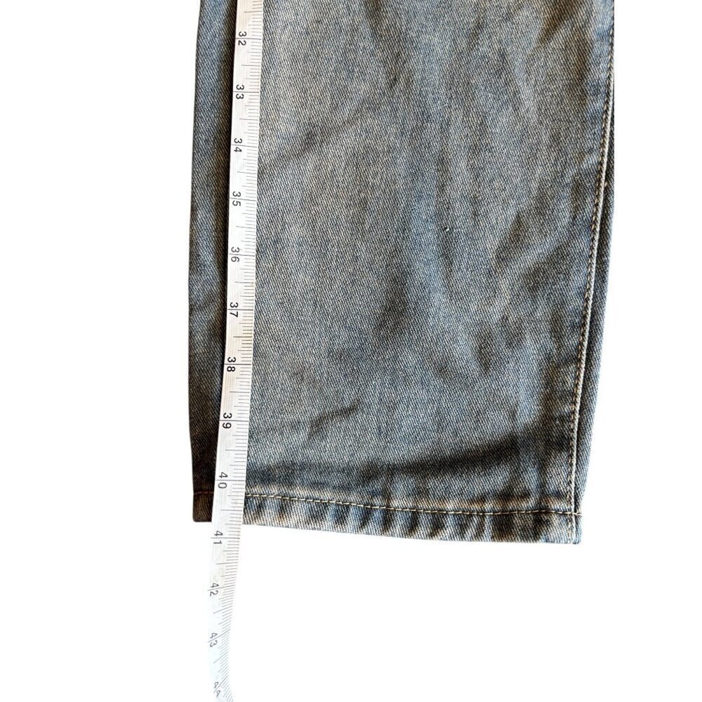 Men's Sandy Blue Distressed Straight Leg Jeans - Picture 7 of 7